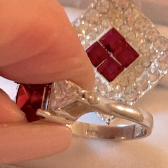Gorgeous Rubies, CZ’s & Sterling Ring to match♥️♥️ - Picture 10 of 10